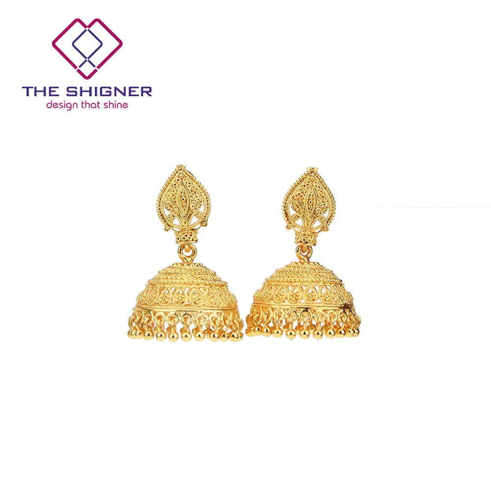 THE SHIGNER античные этнические индийские Золотые птичьи клетки Jhumka Jhumki серьги