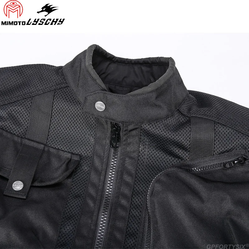 LYSCHY мотоциклетная куртка съемная с защитой CE летняя дышащая внутренняя для 4
