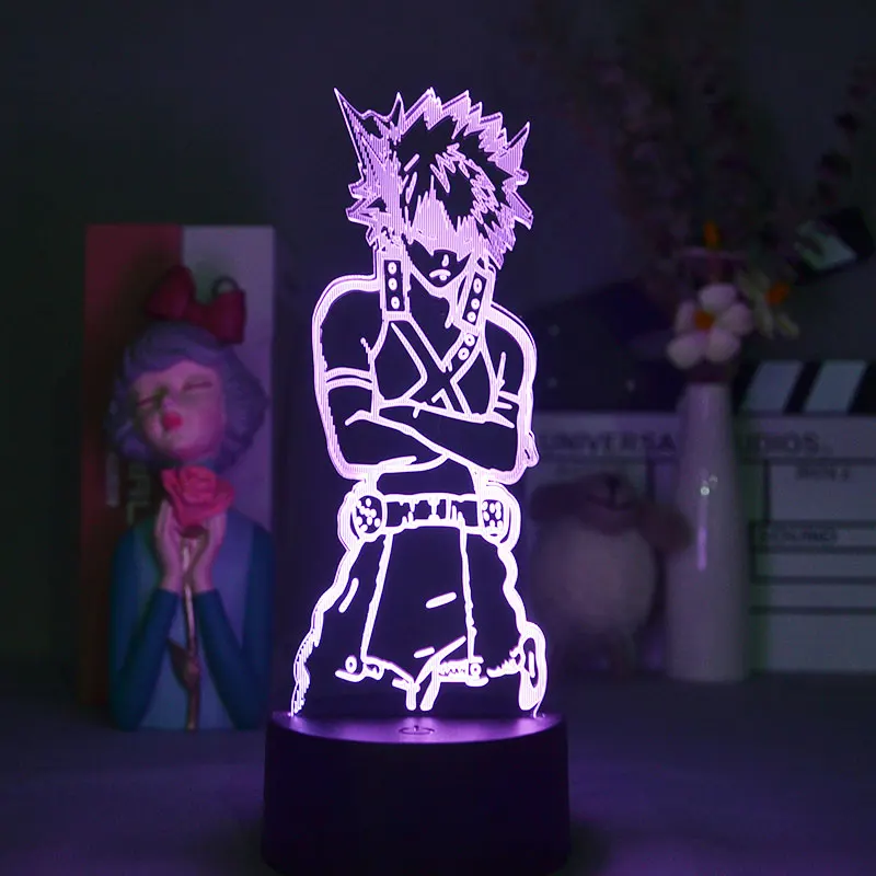 

Smart Phone Control My Hero Academia Bakugo Katsuki Led Night Light Gift For Kids Bedroom Decoration Nightlight Table 3d Lamp