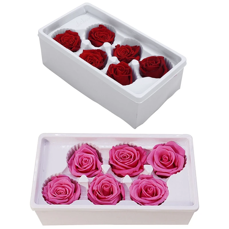 2 набора вечных роз головы Настоящая Натуральная свежая Сохраненная Роза вечная