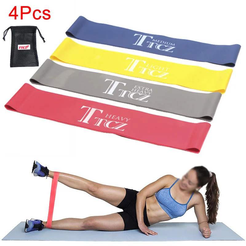 4 шт. эластичные петли для занятий йогой фитнес ленты силовых тренировок Пилатес