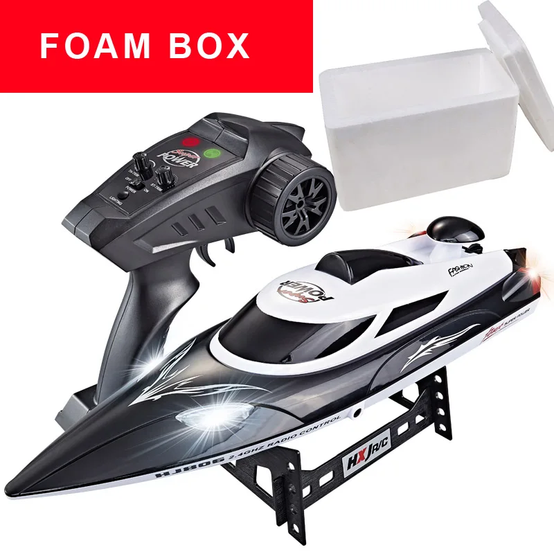 Black Foam Box Радиоуправляемая лодка Высокая скоростная лодка HJ806 2,4 ГГц 4 канала 35 км/ч гоночный флип Водонепроницаемый пульт дистанционного управления 200 м дистанционное управление игрушки - Цвет: Black Foam Box