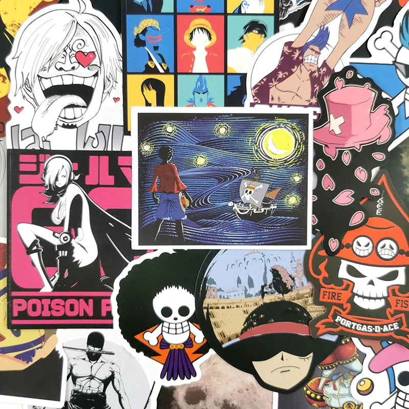 100 шт./компл. аниме один кусок Луффи наклейки для автомобиля ноутбука ПВХ рюкзак