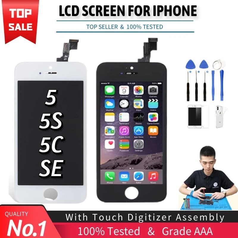 Экран для iPhone 5 5S 5C 5SE 6 6S ЖК-дисплей в сборе сенсорный дигитайзер переднее стекло