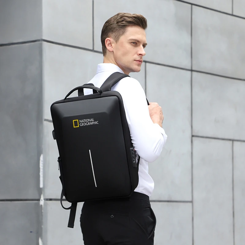 NATIONAL GEOGRAPHIC Anti Theft lock Backpack Laptop Bag Waterproof USB Charging 15.6 inch Daypack Mochila EVA Impact protection | Багаж и