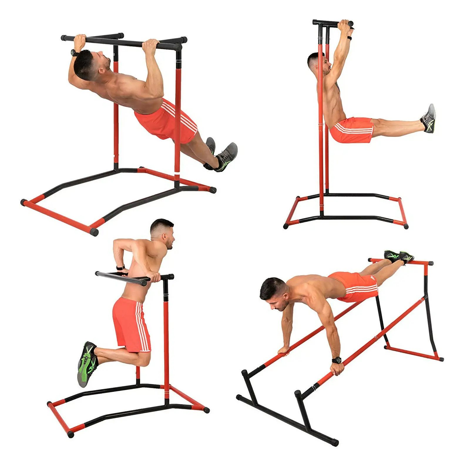 

Portable Pull Up Dip Station Gym Bar Power Tower Workout Stand Equipment PRO