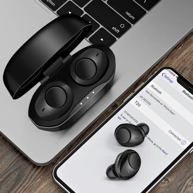T20 наушники вкладыши TWS с Беспроводной Bluetooth 5 0 стерео супер бас HD вызова без каких