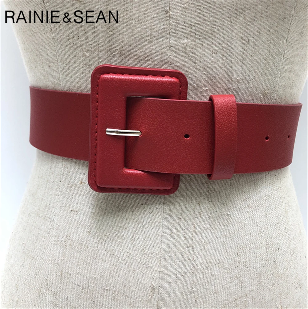 Женский ремень RAINIE SEAN Yellow повседневный однотонный из искусственной кожи зеленый