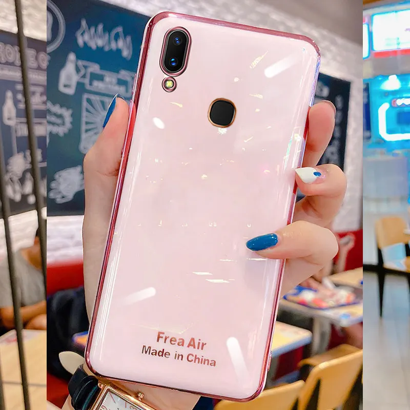 Luxury Silicone Case For Vivo Y91 phone Case For Vivo Y95 Cover Shockproof Fundas Stand Holder Case Vivo Y93 Y52s Y97 Y79 Y67