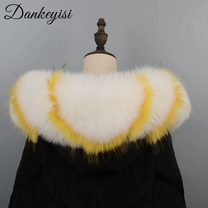 DANKEYISI Сделай Сам 100% натуральный меховой воротник для парки пальто роскошный