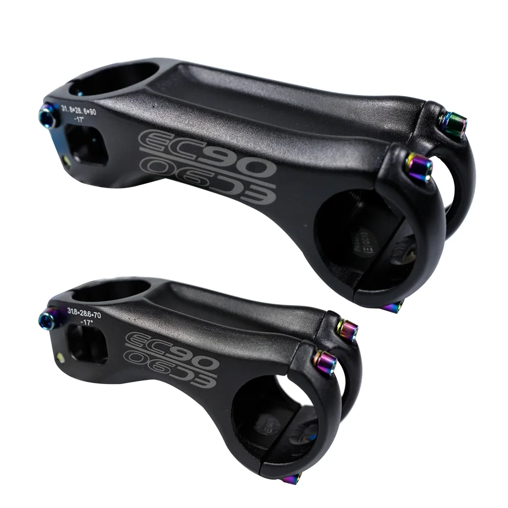 

70/80/90/100/110/120/130MM Mountain Bike Carbon Fiber Road Bike Stem Tube Plus or Minus-6/17 Degree Negative Angle Screw Bicycle