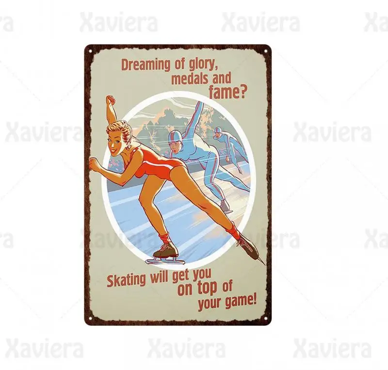 

Sports Fitness Tin Sign Retro Metal Iron Painting Pin Up Girl Sexy Lady Golf Decor Plaque Bar Pub Gym Man Cave Wall Decoration