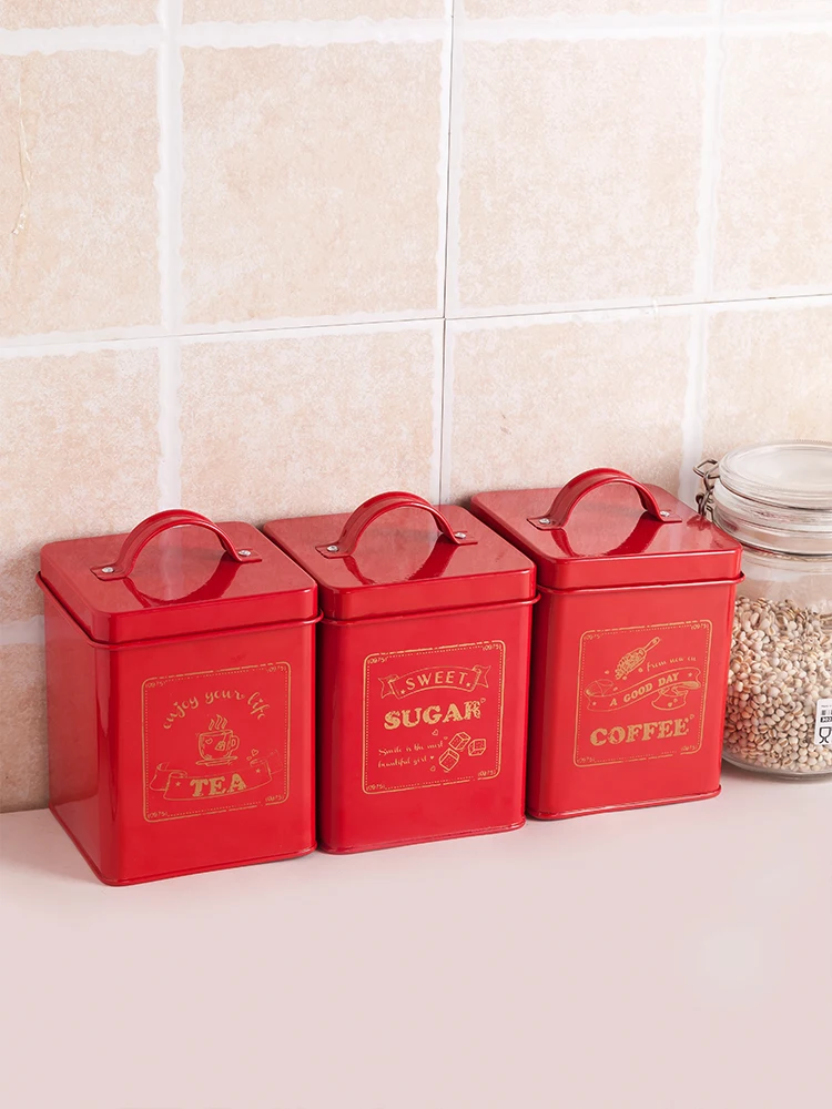 Квадратные герметичные Баночки в ретро стиле кофейные горшки баночки для пудры