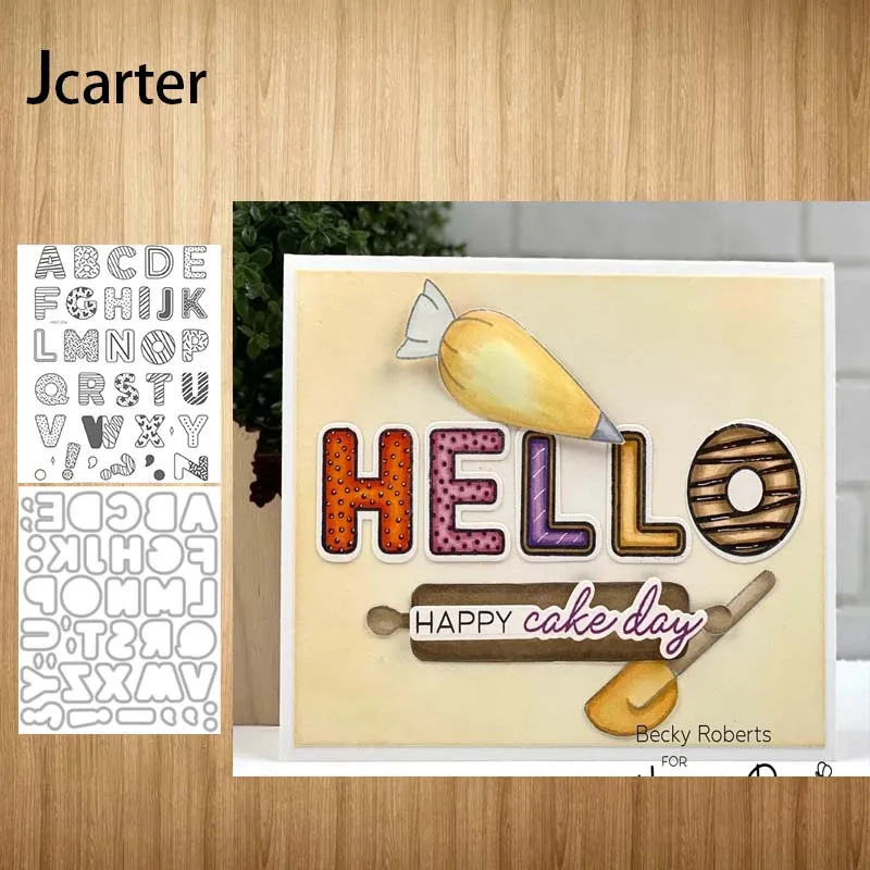 

New Design English Letters Hollow Metal Cutting Dies and Clear Stamps Craft Stencil Scrapbooking Album Paper Make Template Decor