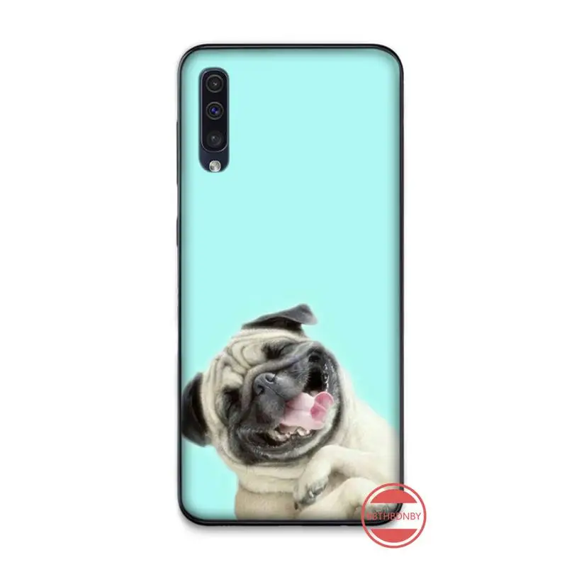 Милый мягкий черный чехол Bulldog для телефона Samsung A20 A30 30s A40 A7 2018 J2 J7 prime J4 Plus S5 Note 9 10 |