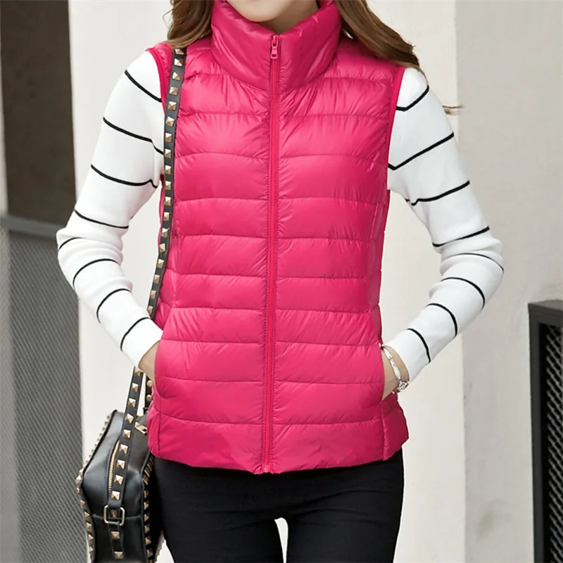 2019 женский тонкий пуховый жилет майка Женский легкий пуховик Женская куртка плюс