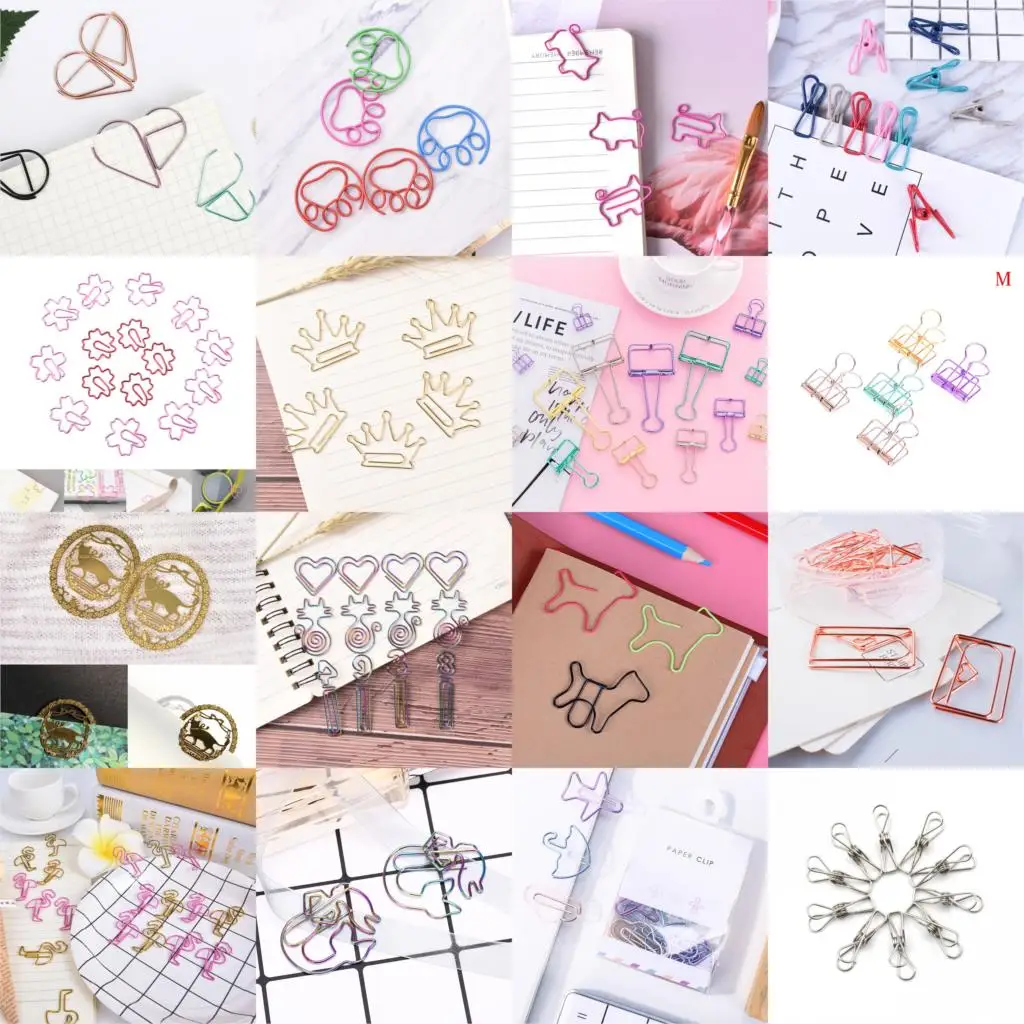 

1/2/4/5/10/24PCS/pack Pig Dog Waterdrop Shaped Metal Paper Clip Bookmark Stationery School Office Supply Escolar Papelaria