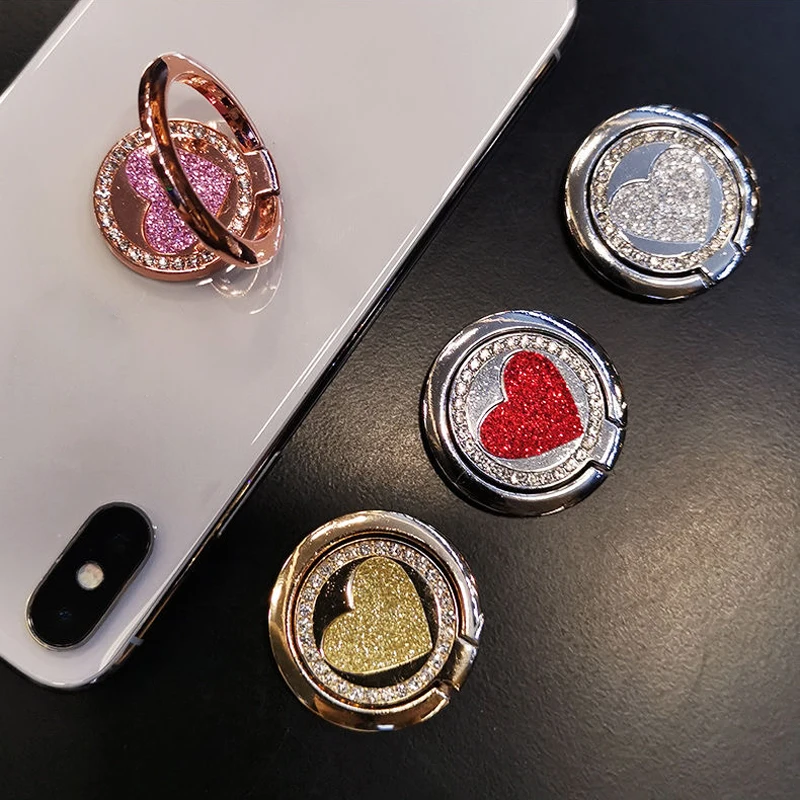 bling diamond glitter 360 rotation finger ring phone holder telephone support accessories stand on mobile phone case for iphone free global shipping