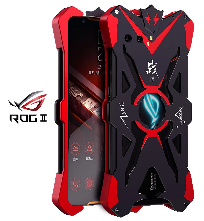 Черный Чехол Asus ROG Phone II ZS660KL, роскошный чехол Thor Heavy Duty Armor из металлического алюминиевого сплава, чехол для телефона Asus ROG Phone II 2 - Цвет: Черный