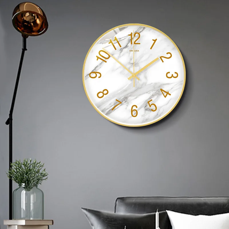 

Luxury Art Wall Clock Modern Design Simple Metal Home Bedroom Nordic Clock Wall Radar Wandklok Living Room Decoration MM50WC