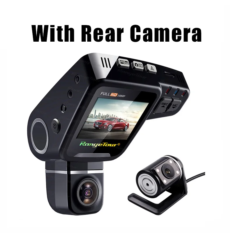 With Rear Camera Видеорегистратор с двумя объективами C10s Plus FHD 1080P видео рекордер вращающаяся линза на 360 градусов Автомобильный видеорегистратор регистратор с ночным видением - Название цвета: With Rear Camera
