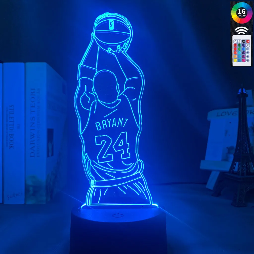 Светодиодный светильник Kobe Jump Shoot 3d Настольная лампа с рисунком заднего вида
