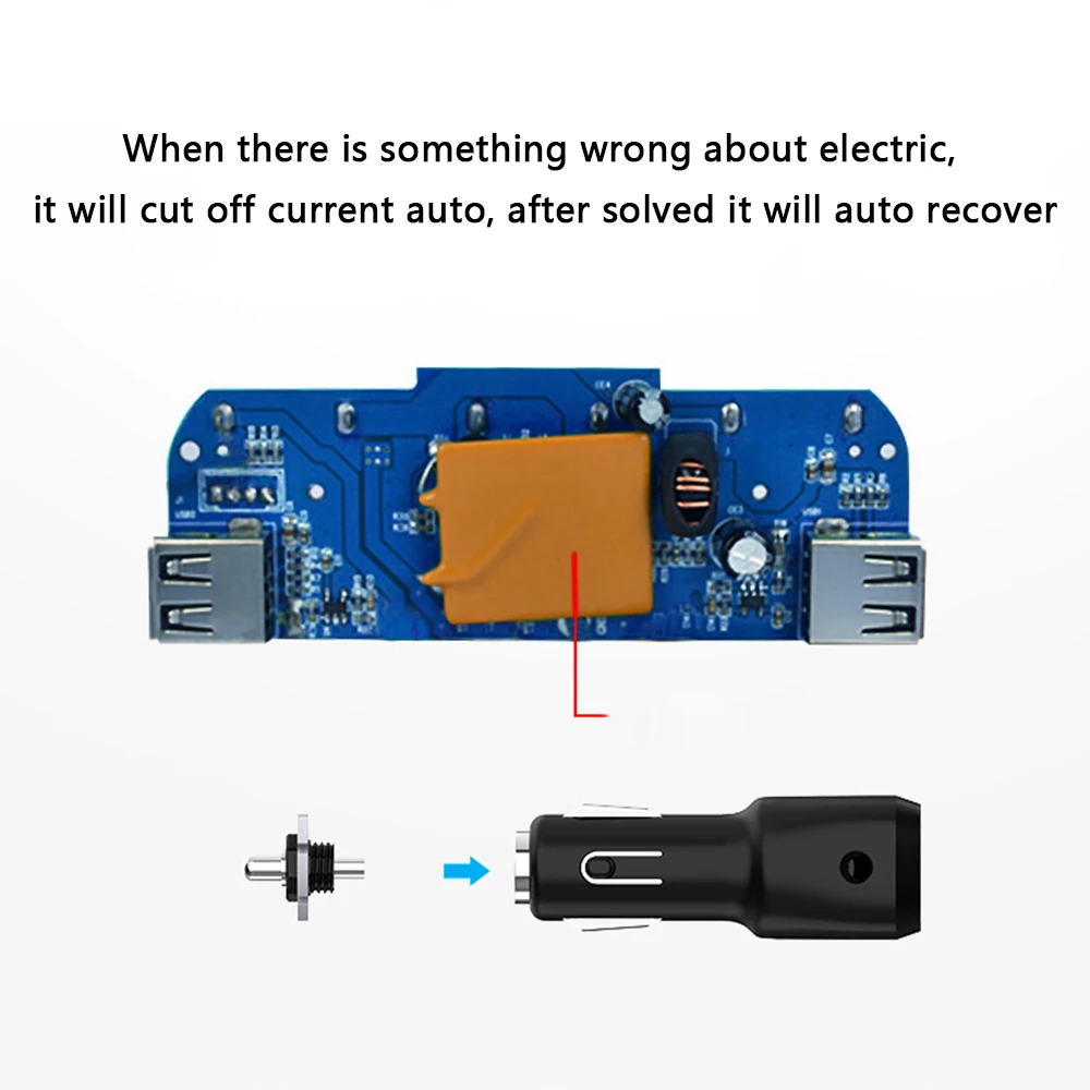GTWIN Dual Type-C USB Car Cigarette Lighter Socket Splitter Plug 3.1A Charger Power Adapter 120W Detection For Phone DVR GPS | Мобильные