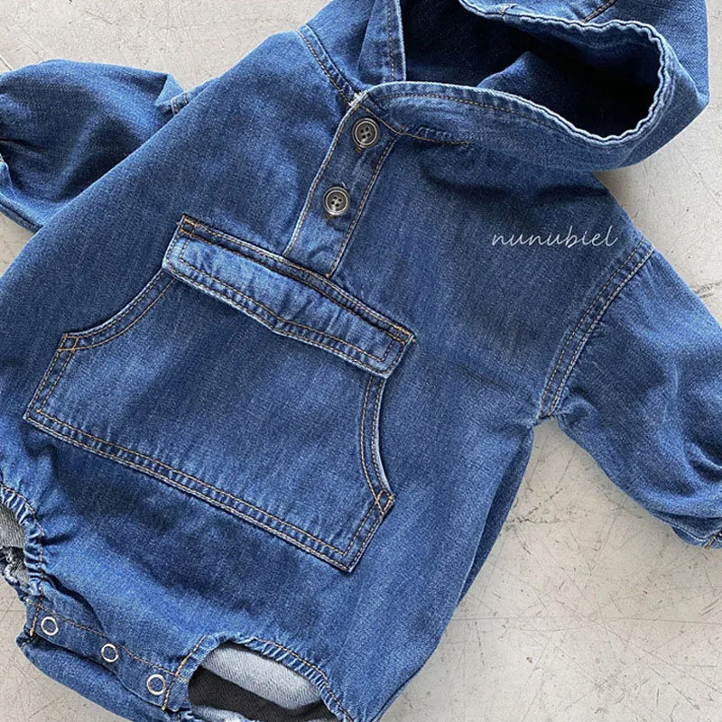 

Spring Baby Boy Girl Rompers Kids Girl Long Sleeve Cowboy Hooded Rompers Autumn Infant Baby Boy Girl Newborn Rompers Clothes