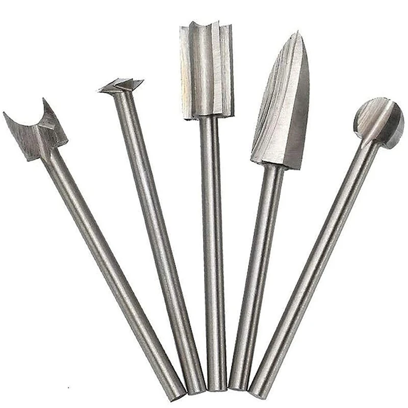 

5PCS Electric Root Carving Grinding Head,Wood Carving and Engraving Drill Bits Milling Root Cutter Carving Tools (3X6Cm)