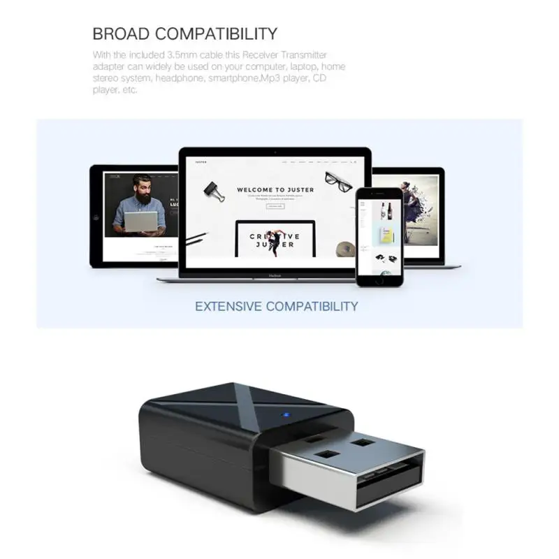 

5.0 Bluetooth Adapter Wireless LCD Screen USB Bluetooth Receiver Music Audio Transmitter For PC TV Car 3.5mm AUX Adaptador