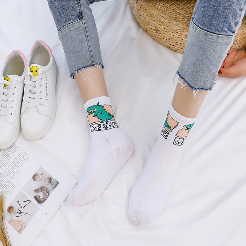 Носки Без Пятки Kawaii с изображением героев мультфильмов хлопчатобумажные