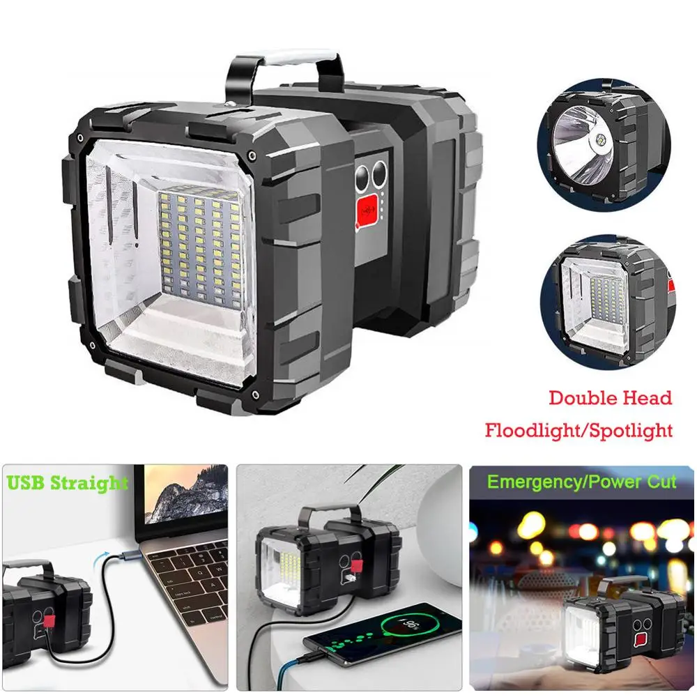 Перезаряжаемый USB фонарик уличный ручной прожектор светодиодный лампа