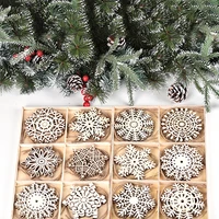 wooden christmas tree snowflakes stars diy christmas hanging ornaments pendant table confetti christmas home decorations new