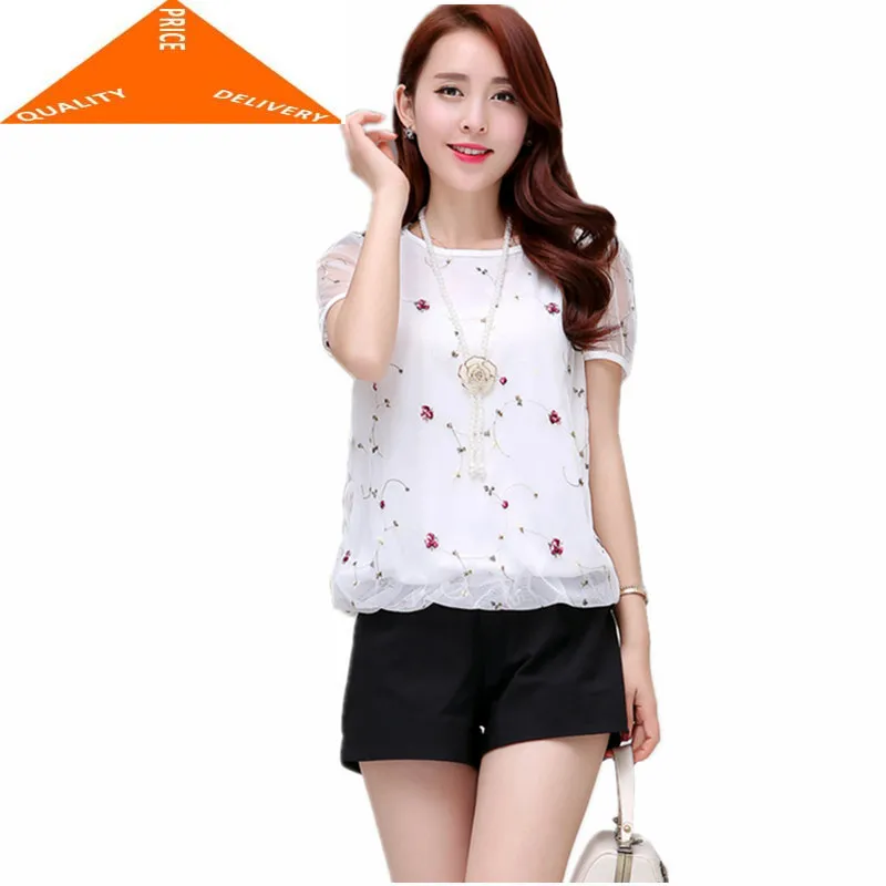 

Летние женские модные шифоновые блузки с коротким рукавом 2020 женские рубашки топы и блузки Женский офисный топ рубашки LWL344