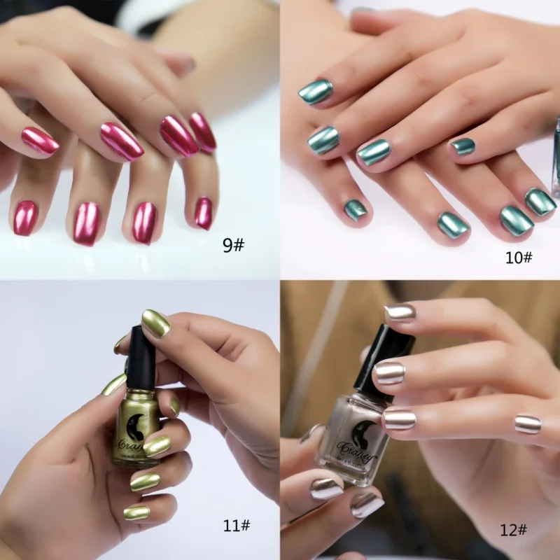 6 мл металлический зеркальный лак для ногтей долговечный не выцветающий