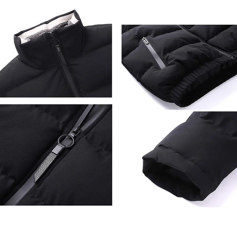 Men's Autumn Winter New Warm and Velvet Fashion All-match Down Jacket Thick Casual Cold-proof Warm Parker High-quality Jacket