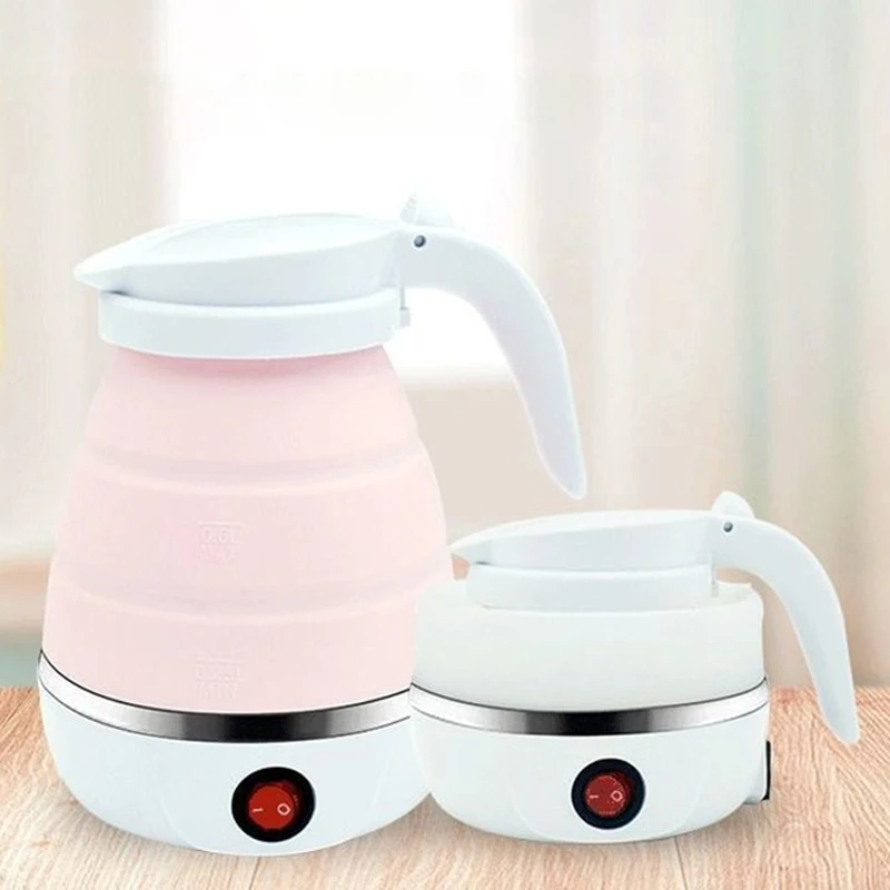 

Electric Kettle Foldable Space-saving ABS Home Travel Outdoor Heating Hot Water Tea Kettle Cup Stainless Steel Silicon Kettle