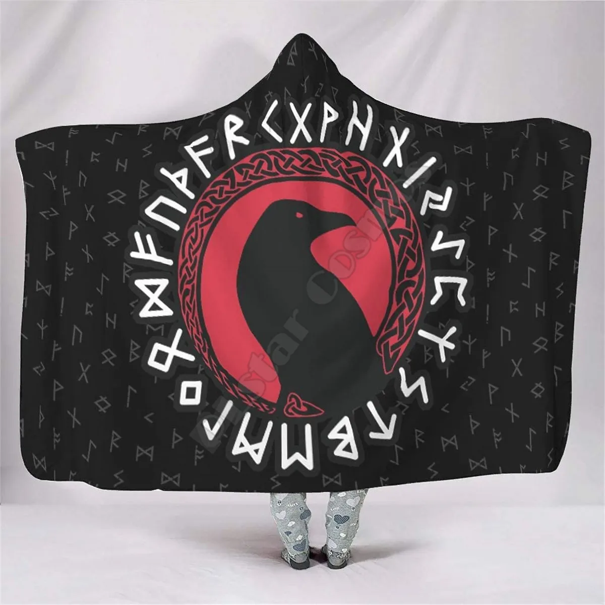 

Viking Tattoo 3d printed Hooded Blanket Adult child Sherpa Fleece Wearable Blanket Microfiber Bedding Drop Shipping Viking Tatt