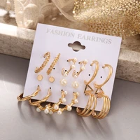 9 pairs gold color chunky hoop earrings set for women thick open twisted huggie hoop jewelry for birthdaychristmas gifts