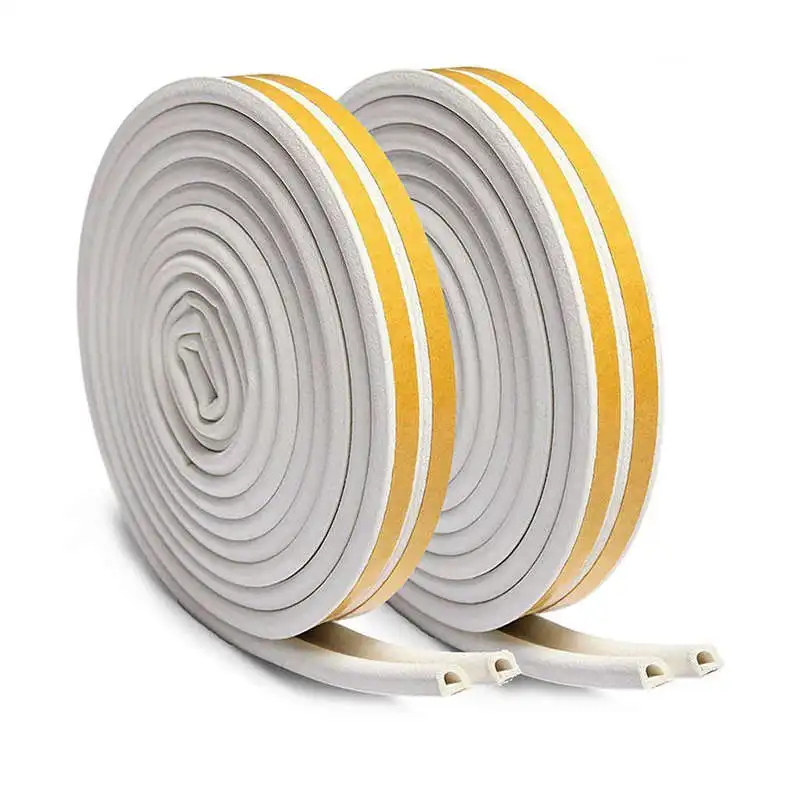 

New 2Pcs 5M D Self-Adhesive Foam Sealing Strip Sponge Wooden Door Soundproof Anti-Collision Strip
