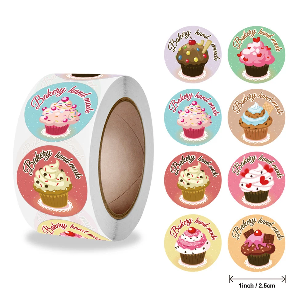 

D&M Wholesale New style cake baking handmade thank you sticker gift decoration seal sticker stickers round label 500ps sticker