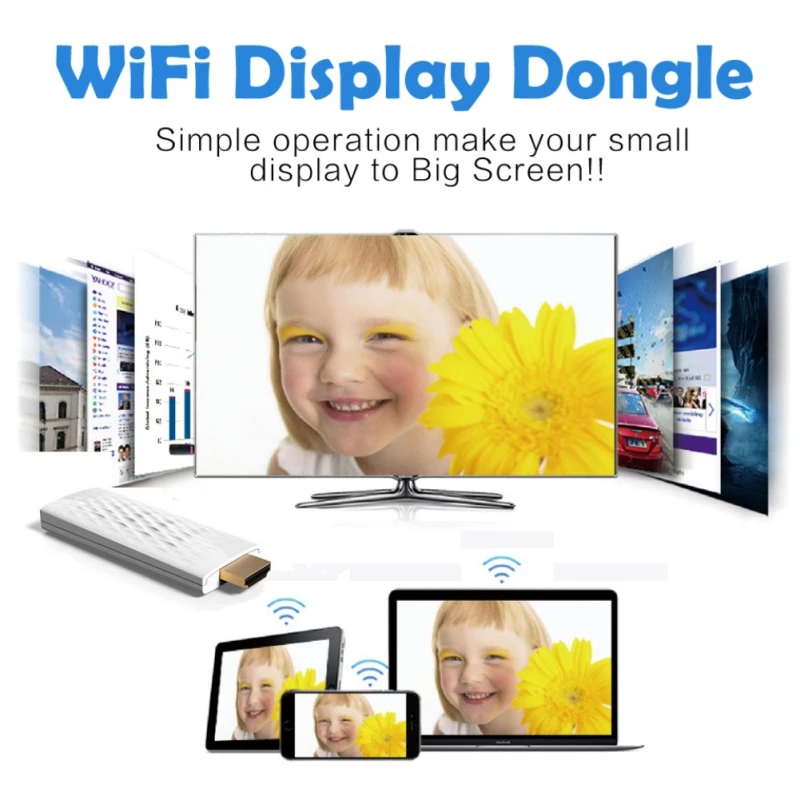 EDAL Беспроводной Wi-Fi Airplay экран телефона к HDMI tv Stick ключ адаптер зеркало дисплей для