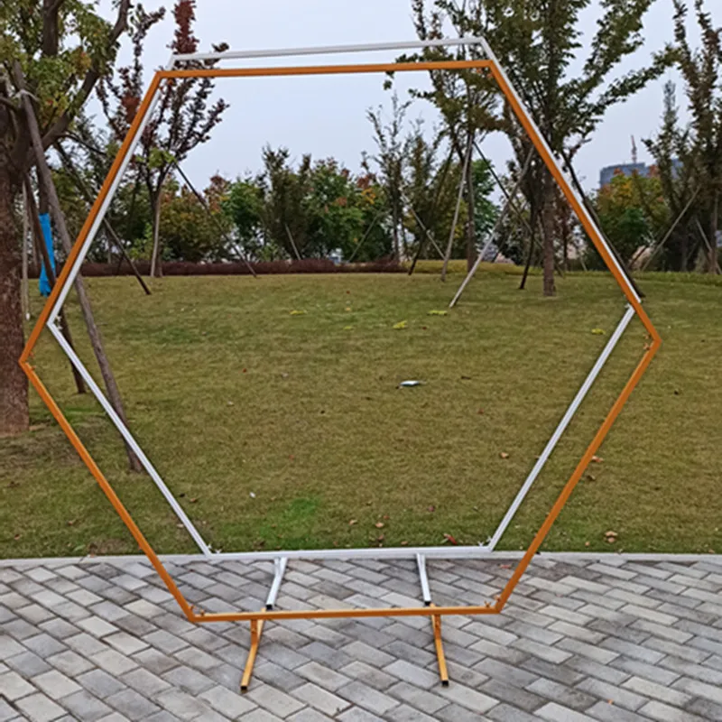 Цена Свадебная АРКА железная круглая рамка свадебный фон для сцены кованая декоративная подставка для цветов Шестигранная Арка полка Свадебный...