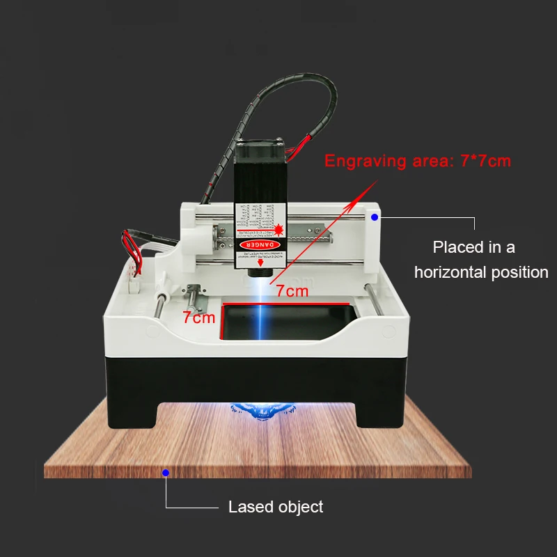 Mini Desktop Laser Engraver Stainless Steel Engraving Machine For DIY Wood Router Marking Carving Cutting 3W 5W 12W | Инструменты