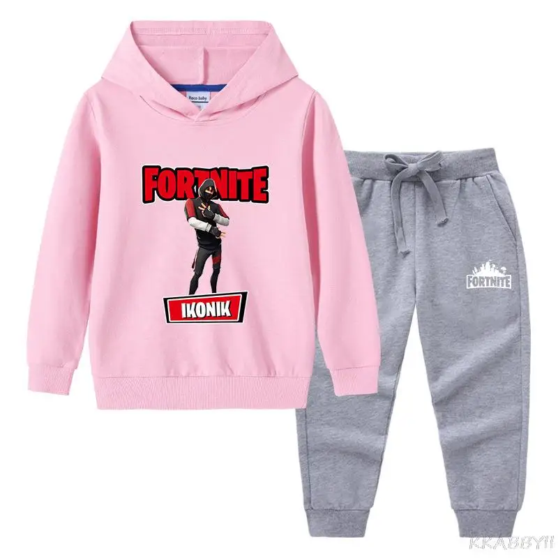 Комплект одежды для мальчиков и девочек Fortnites с мультяшным рисунком осенний