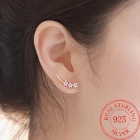 925 stamp silver color women earrings star zircon stud earrings fashion girl gifts jewelry hot new wholesale