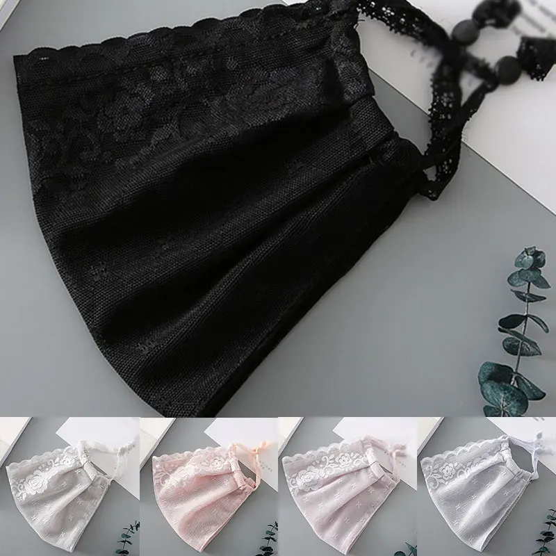 Летняя тонкая шифоновая Солнцезащитная маска для лица модные женские Кружевные