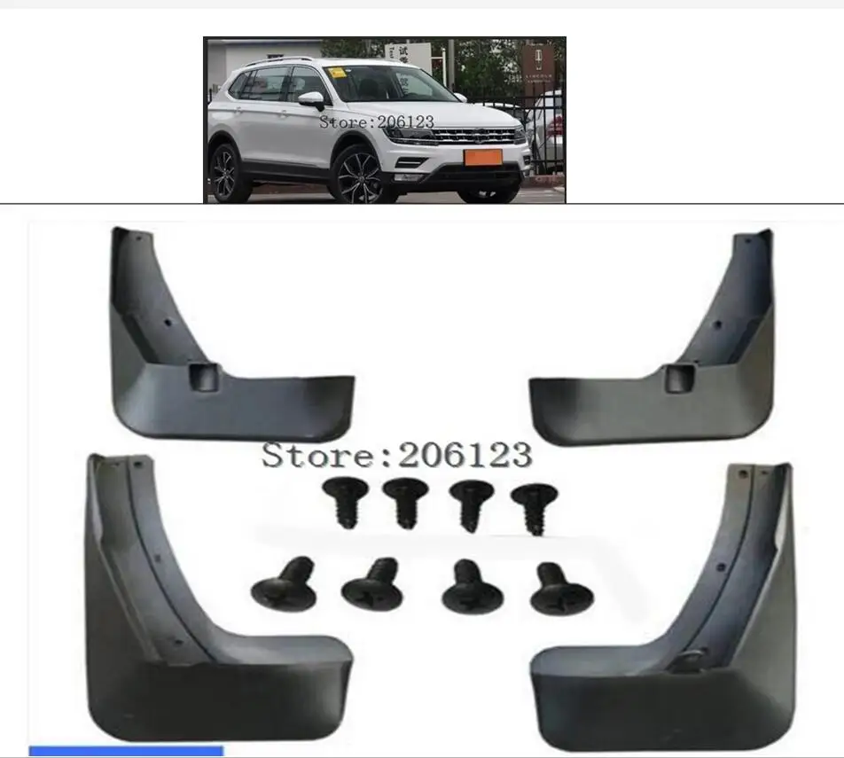 Набор литых брызговиков для VW Tiguan 2 Mk2 2016 2017 2018 брызговики передние и задние от