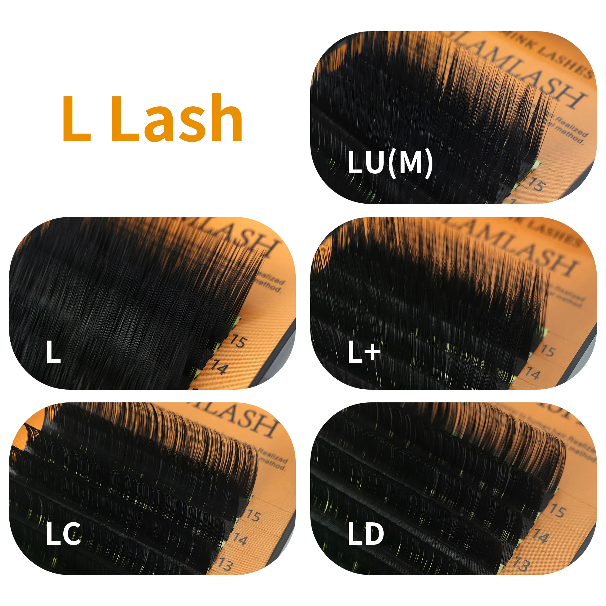 GLAMLASH 16 рядов/Чехол 7 ~ 15 мм L/L +/LC/LD/LU(M) Набор для наращивания ресниц из