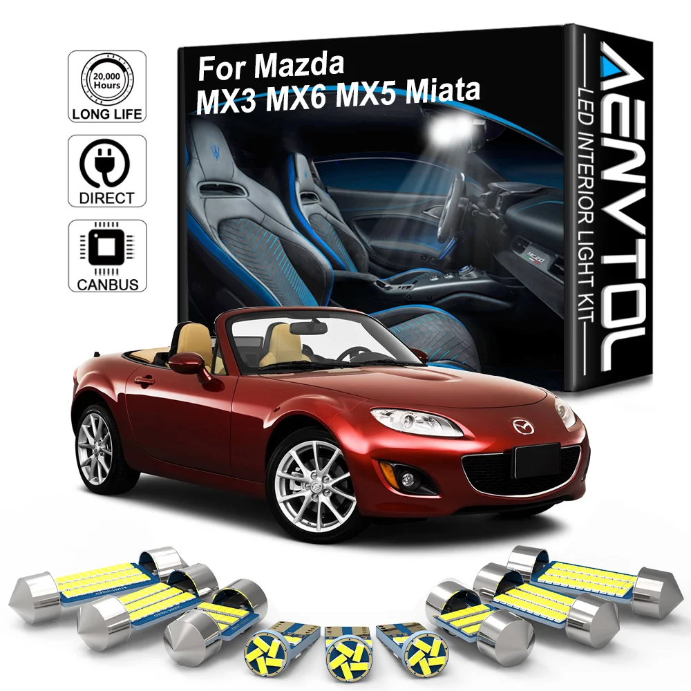 

AENVTOL Canbus For Mazda MX3 MX6 Miata MX5 NA NB NC ND 1990 1994 1995 1996-2020 Auto LED Interior Lights Kit Accessories